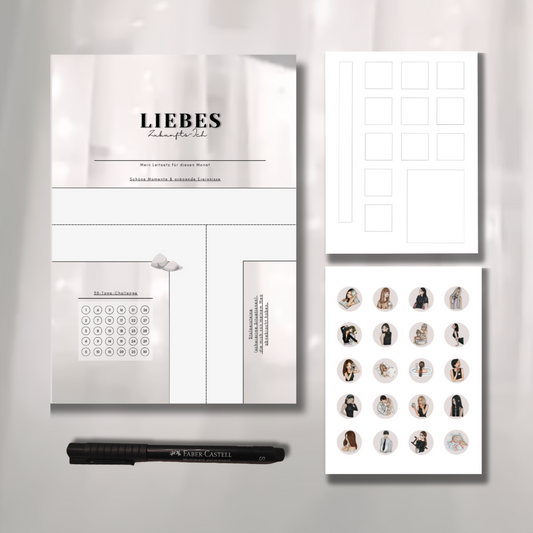 Visionbook (Monatsarbeitsbuch) DIN A5 mit Folienmarker & Stickerbögen inkl. Versand