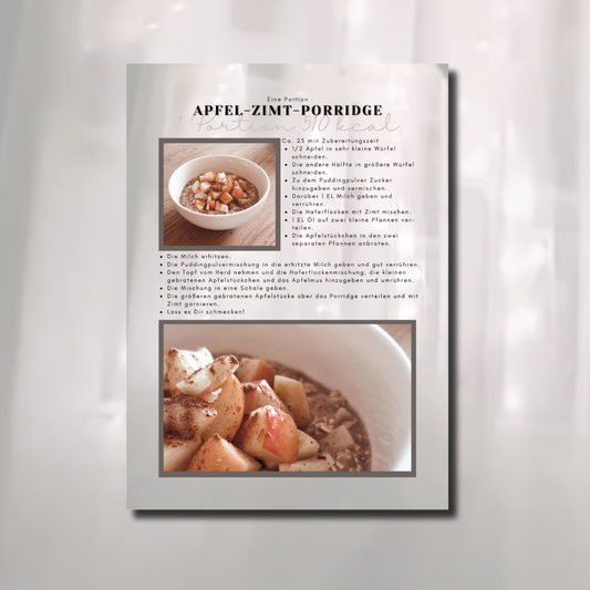 Rezeptkarte Apfel-Zimt-Porridge